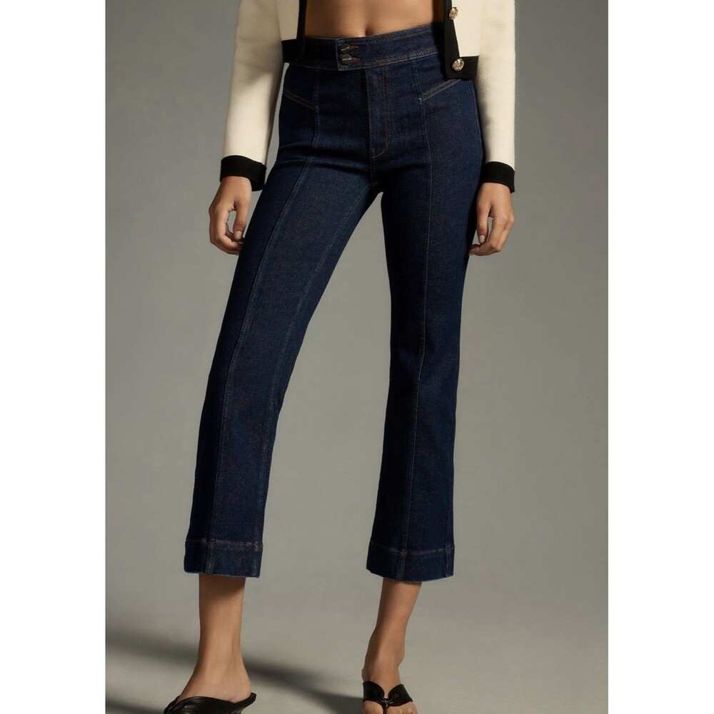 Anthropologie Pilcro Nyhavn Mid Rise Cropped Flare Jeans Size 26 EUC